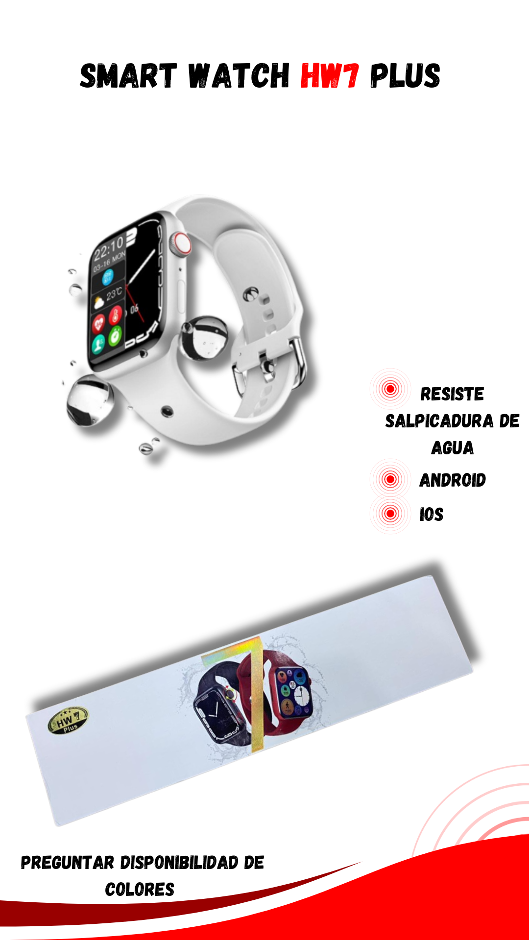 RELOJ INTELIGENTE HW7 PLUS